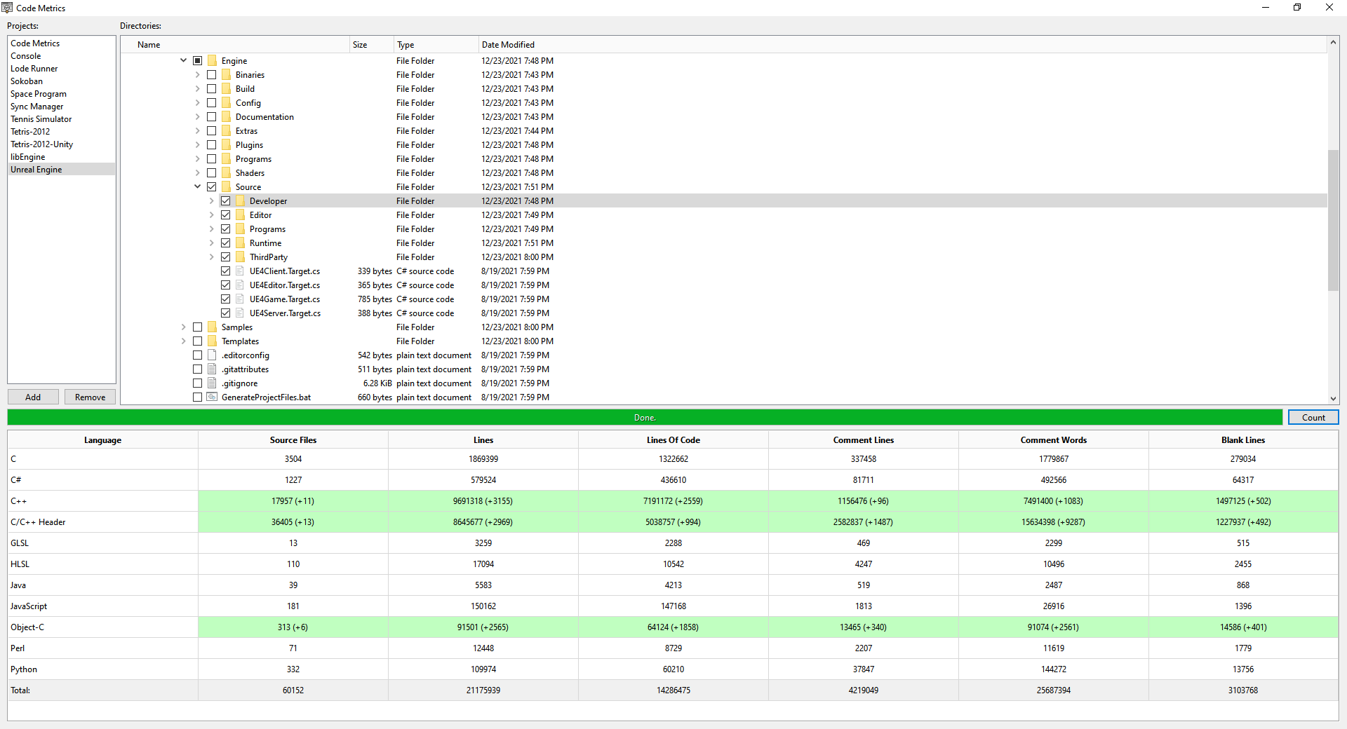 Code Metrics Screenshot